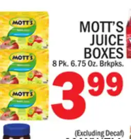 C Town MOTT'S JUICE BOXES offer