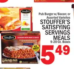 C Town STOUFFER'S SATISFYING SERVINGS MEALS offer