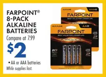 Boscov's FARPOINT 8-PACK ALKALINE BATTERIES offer