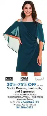 Boscov's Social Dresses, Jumpsuits, and Separates offer