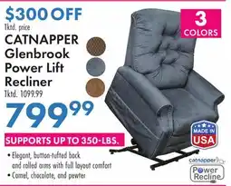 Boscov's CATNAPPER Glenbrook Power Lift Recliner offer
