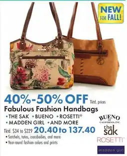 Boscov's Fabulous Fashion Handbags offer