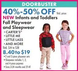 Boscov's NEW Infants and Toddlers Fall Playwear and Sleepwear offer