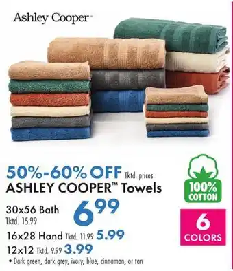 Boscov's ASHLEY COOPER Towels offer