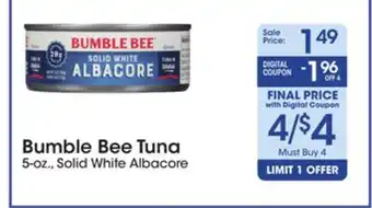 Price Rite Bumble Bee Tuna offer