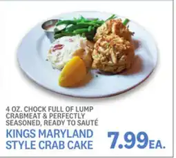 Kings Food Markets KINGS MARYLAND STYLE CRAB CAKE offer