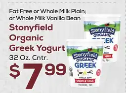 DeCicco & Sons Stonyfield Organic Greek Yogurt offer