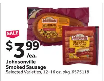Stop&Shop Johnsonville Smoked Sausage offer