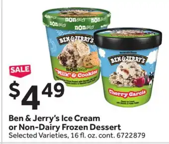 Stop&Shop Ben & Jerry's Ice Cream or Non-Dairy Frozen Dessert offer