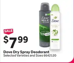 Stop&Shop Dove Dry Spray Deodorant offer