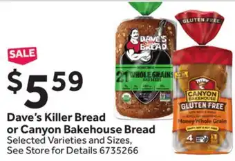 Stop&Shop Dave's Killer Bread or Canyon Bakehouse Bread offer