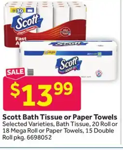 Stop&Shop Scott Bath Tissue or Paper Towels offer