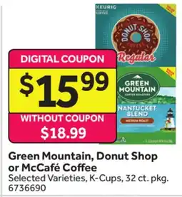Stop&Shop Green Mountain, Donut Shop or McCafé Coffee offer