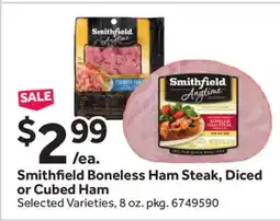 Stop&Shop Smithfield Boneless Ham Steak, Diced or Cubed Ham offer