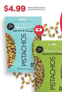 CVS Wonderful pistachios 5.5-6 or 8 oz offer