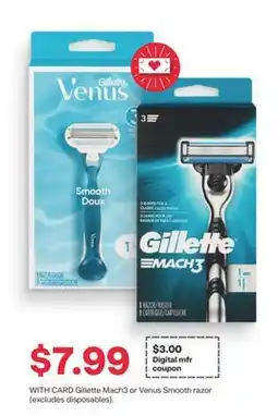 CVS Gillette Mach3 or Venus Smooth razor offer