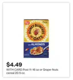 CVS Post 11-16 oz or Grape-Nuts cereal 20.5 oz offer