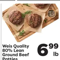 Weis Markets Weis Quality 80% Lean Ground Beef Patties offer