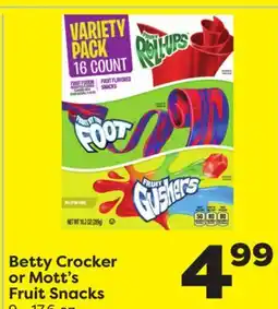Weis Markets Betty Crocker or Mott's Fruit Snacks offer