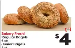 Weis Markets Regular Bagels 6 ct Junior Bagels 8 ct offer