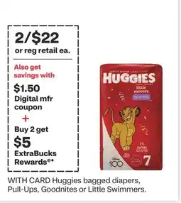 CVS Huggies bagged diapers, Pull-Ups, Goodnites or Little Swimmers offer