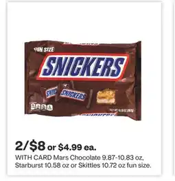 CVS Mars Chocolate 9.87-10.83 oz, Starburst 10.58 oz or Skittles 10.72 oz fun size offer