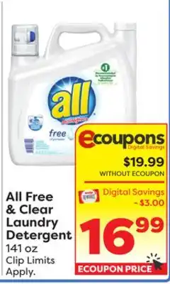 Weis Markets All Free & Clear Laundry Detergent offer