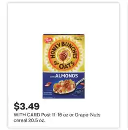 CVS Post 11-16 oz or Grape-Nuts cereal 20.5 oz offer
