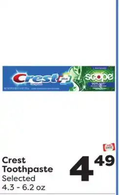 Weis Markets Crest Toothpaste offer