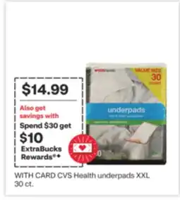 CVS Health underpads XXL 30 ct offer