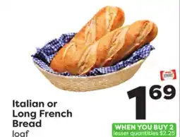 Weis Markets Italian or Long French Bread offer