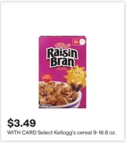 CVS Select Kellogg's cereal 9-16.6 oz offer