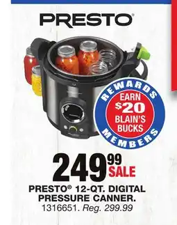 PRESTO 12-QT. DIGITAL PRESSURE CANNER
