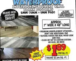 Ollie's WATERPOOF INTELOCKING LUXURY VINYL PLANK FLOORING offer