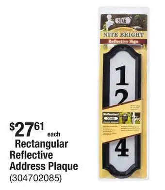 The Home Depot Rectangular Reflective Address Plaque offer