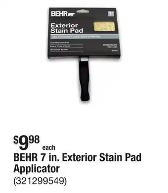 The Home Depot BEHR 7 in. Exterior Stain Pad Applicator offer