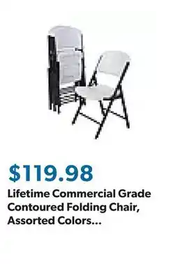 Sam's Club Lifetime Commercial Grade Contoured Folding Chair, Assorted Colors 4 Pack offer