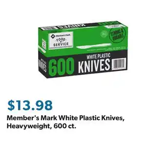 Sam's Club Member's Mark White Plastic Knives, Heavyweight, 600 ct offer