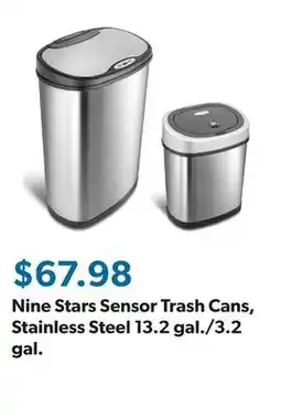 Sam's Club Nine Stars Sensor Trash Cans, Stainless Steel 13.2 gal./3.2 gal offer