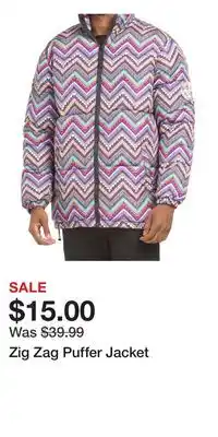 TJ Maxx Zig Zag Puffer Jacket offer