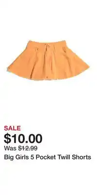 TJ Maxx Big Girls 5 Pocket Twill Shorts offer