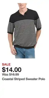 TJ Maxx Coastal Striped Sweater Polo offer