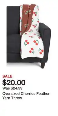 TJ Maxx Oversized Cherries Feather Yarn Throw offer