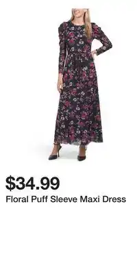 TJ Maxx Floral Puff Sleeve Maxi Dress offer