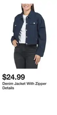 TJ Maxx Denim Jacket With Zipper Details offer