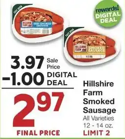 Albertsons Hillshire Farm Smoked Sausage offer