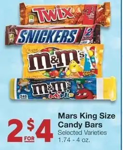 Albertsons Mars King Size Candy Bars Selected Varieties 1.74-4 oz. offer