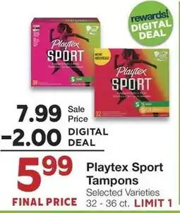 Albertsons Playtex Sport Tampons offer