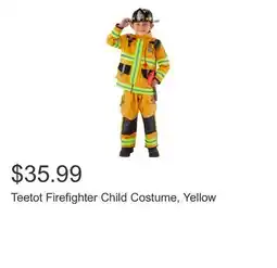 Costco Teetot Firefighter Child Costume, Yellow offer