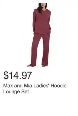 Costco Max and Mia Ladies' Hoodie Lounge Set offer